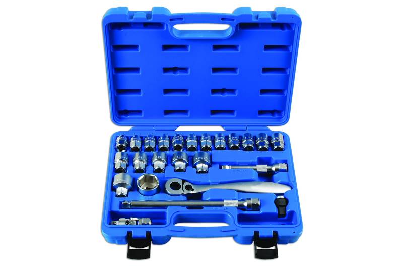 Laser 7103 Low Profile Dual Drive Socket Set 1/2"D 24pc von Laser