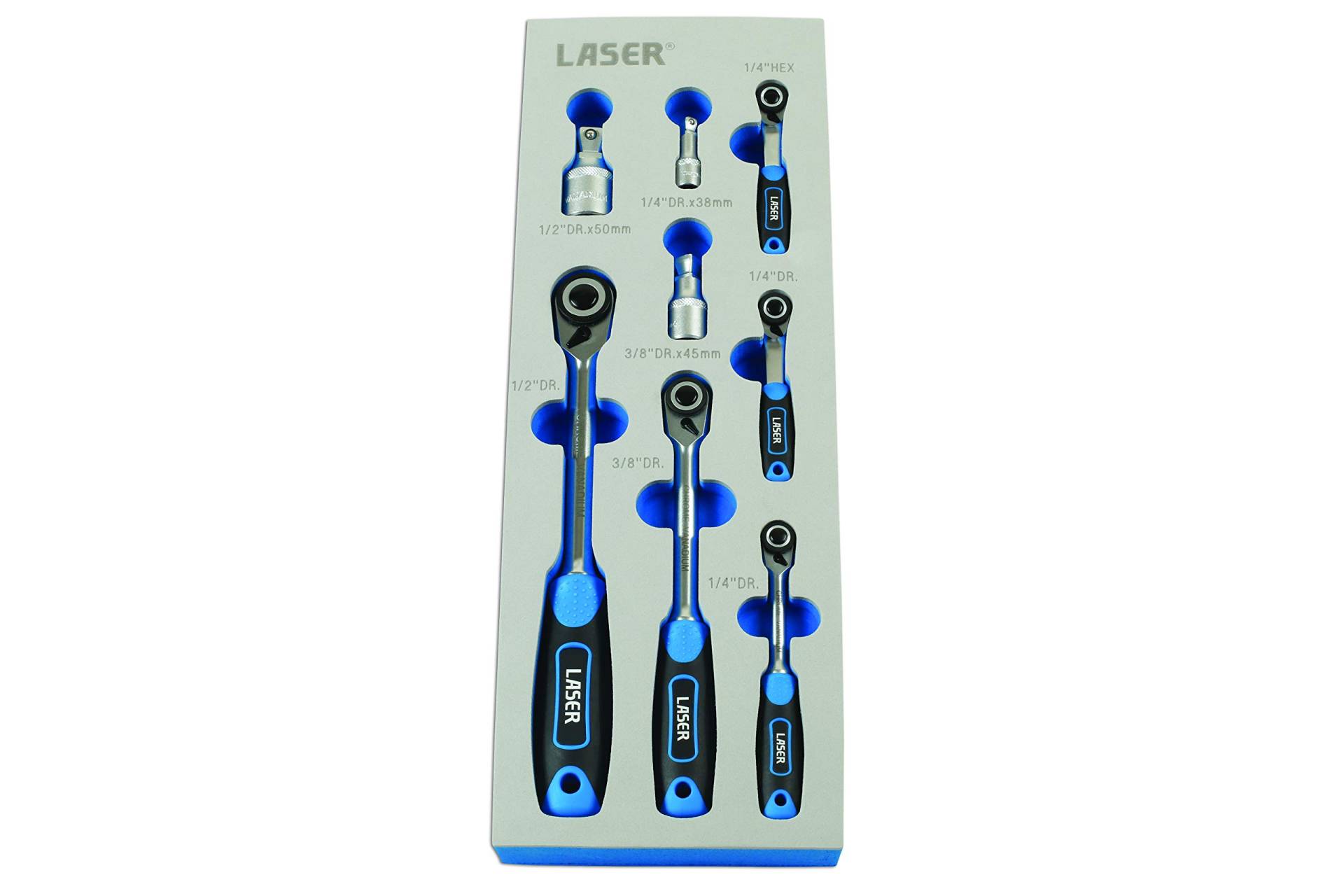 Laser 7548 Micro Head Ratchet Set 1/4"D, 3/8"D, 1/2"D 8pc von LASER TOOLS