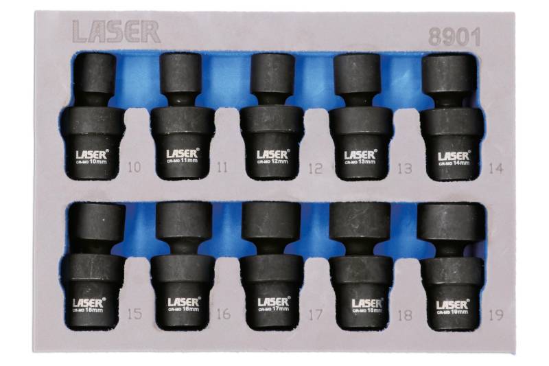 Laser 8901 Impact Universal Joint Socket Set 3/8" D 10pc von Laser