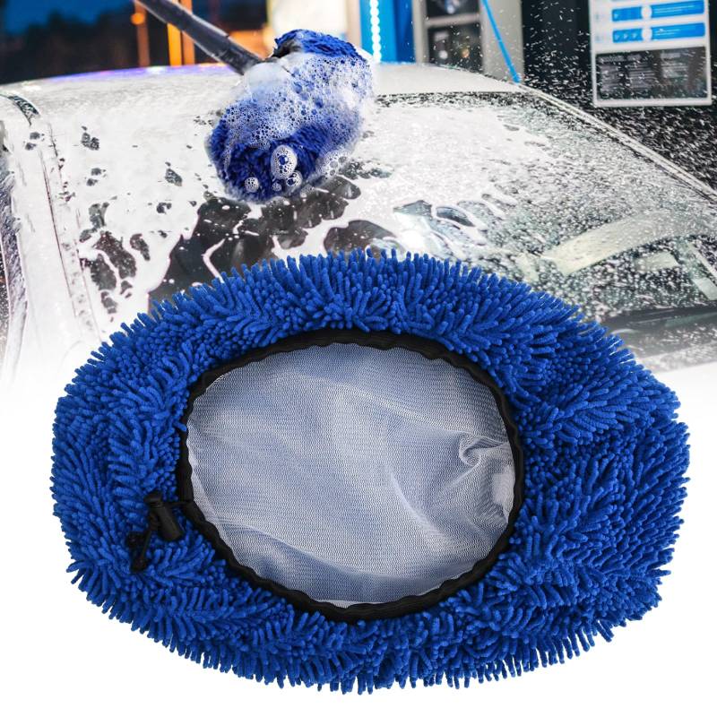 Laughhe Waschanlagen Bürstenüberzug Brush Cover Mikrofaser Autowäsche Bürstenabdeckung Ultra Weich Aorbierend SB Waschanlage Brushcover Weich Brushcover für Autowaschbürsten, Blau von Laughhe