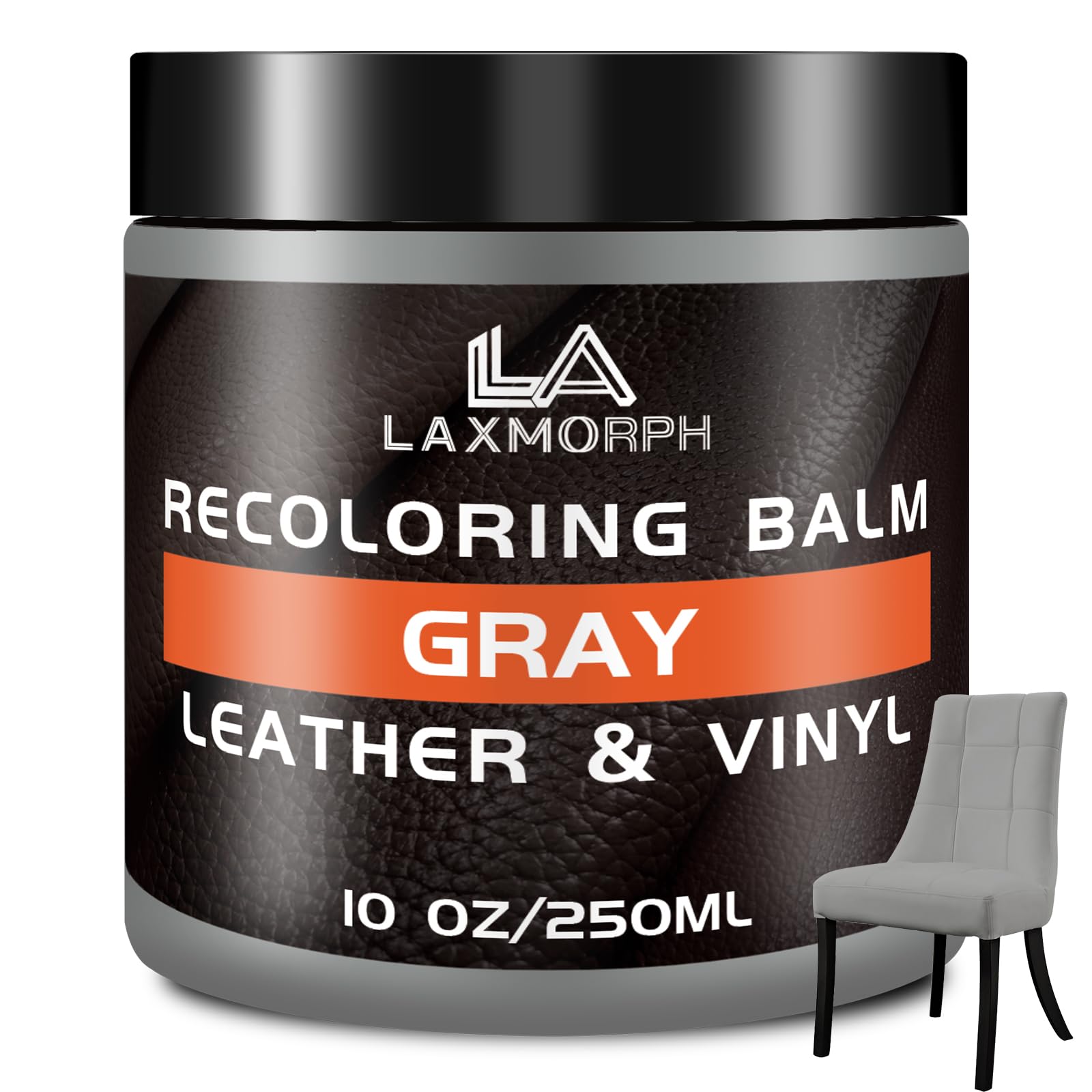 Laxmorph Leder Reparatur Set Grau,250ml Flüssigleder Lederpflege Für Ledercouch,Lederfarbe, Kunstleder Reparaturset zum Reparieren von Sofas,Vinylmöbeln,Autositz,Sattel bei Verblassen und Kratzern von Laxmorph