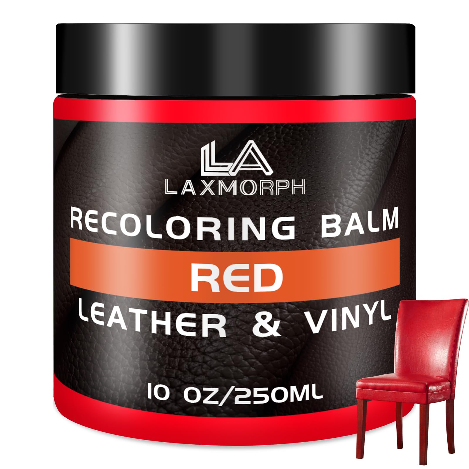 Laxmorph Leder Reparatur Set Rot,250ml Flüssigleder Lederpflege Für Ledercouch,Lederfarbe,Kunstleder Reparaturset zum Reparieren von Sofas,Vinylmöbeln,Autositz,Sattel bei Verblassen und Kratzern von Laxmorph