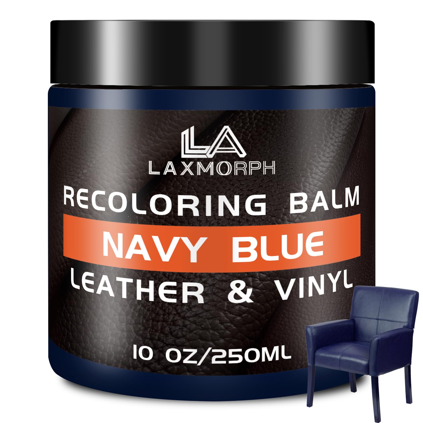 Leder Reparatur Set Navy Blau,250ml Flüssigleder Lederpflege Für Ledercouch,Lederfarbe,Kunstleder Reparaturset zum Reparieren von Sofas,Vinylmöbeln,Autositz,Sattel bei Verblassen und Kratzern von Laxmorph