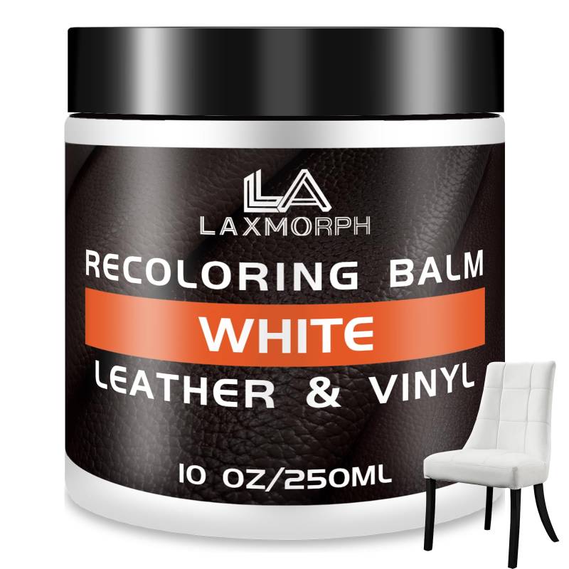 Leder Reparatur Set Schwarz,250ml Flüssigleder Lederpflege Für Ledercouch,Lederfarbe,Kunstleder Reparaturset zum Reparieren von Sofas,Autositz,bei Verblassen und Kratzern (Weiß, Reparatur Balsam) von Laxmorph