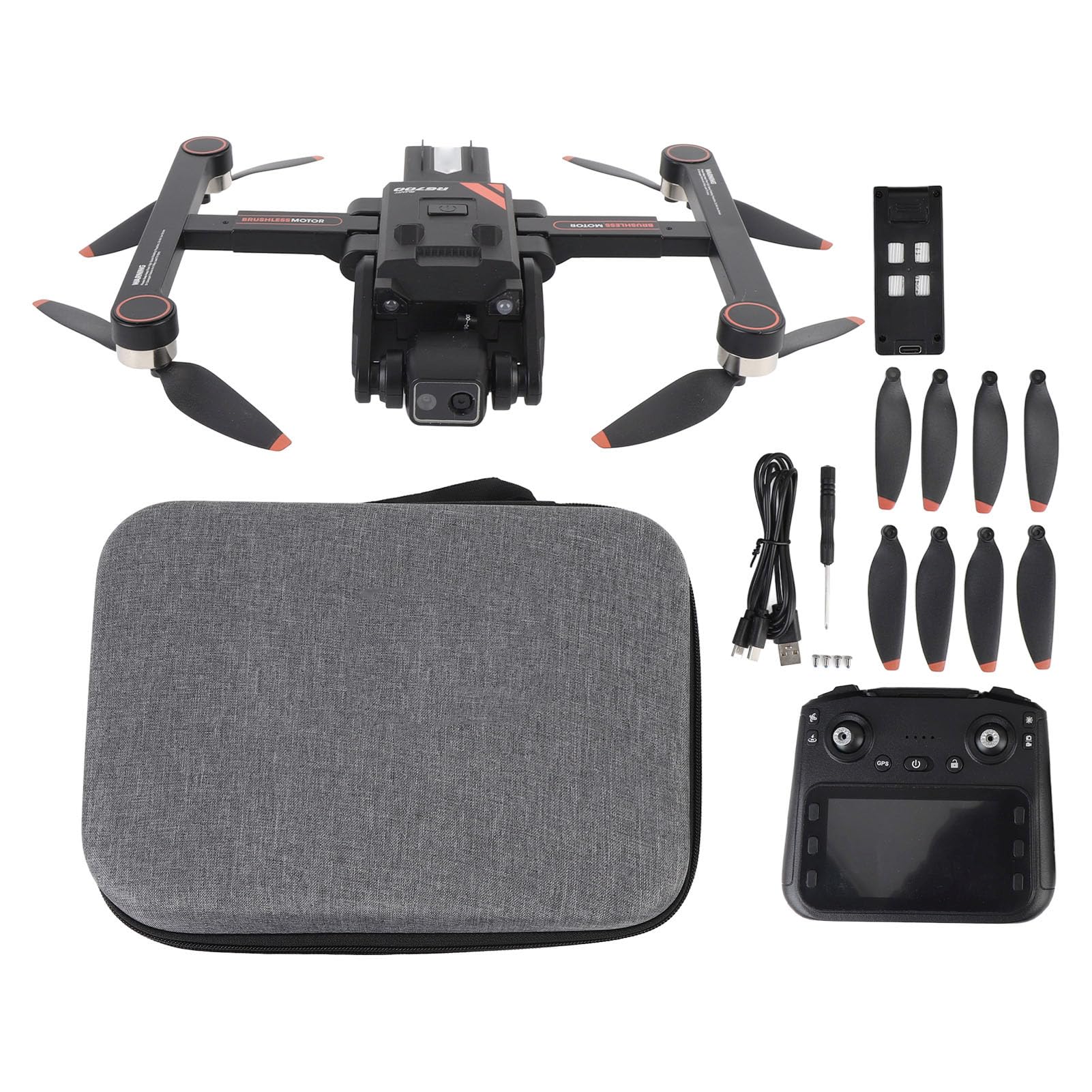 Drohne mit Zwei Kamera, Bürstenloser RC -Drohne mit 4,5 -Zoll -LCD -Bildschirm, Optischer GPS -Positionierung, RC Quadcopter für Kinder und Erwachsene (1 Batterie) von Lazmin112