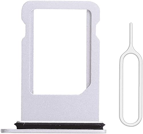 Lazyouth SIM Card Tray Holder Slot Replacement Compatible with iPhone 8 4.7 Inch with Eject Pin and Rubber Waterproof Gasket Ring (Silver) von Lazyouth