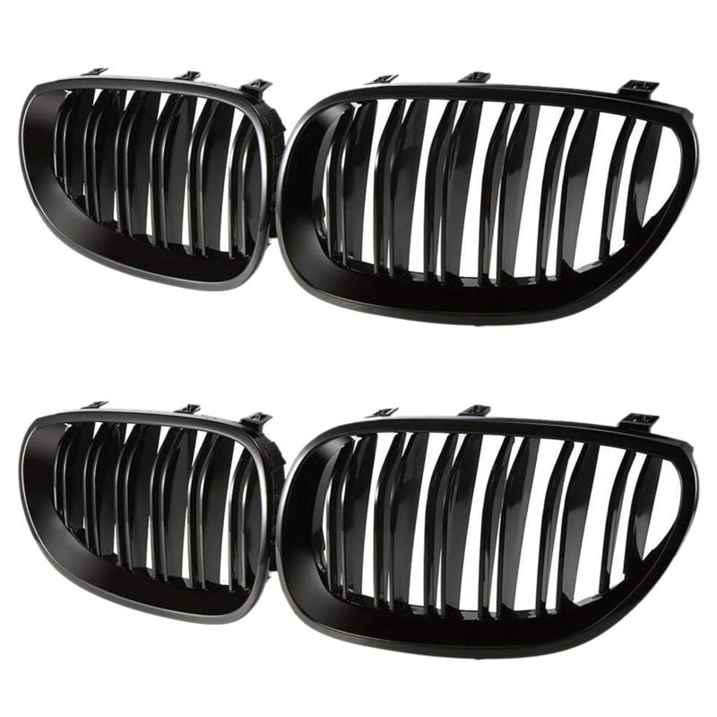 Lbvzxkad 2X Front SchüRze Motor Haube Nieren Grill Dual Slat Sport Gitter für 5 Series E60 E61 2003-2009 (Matt Schwarz) von Lbvzxkad