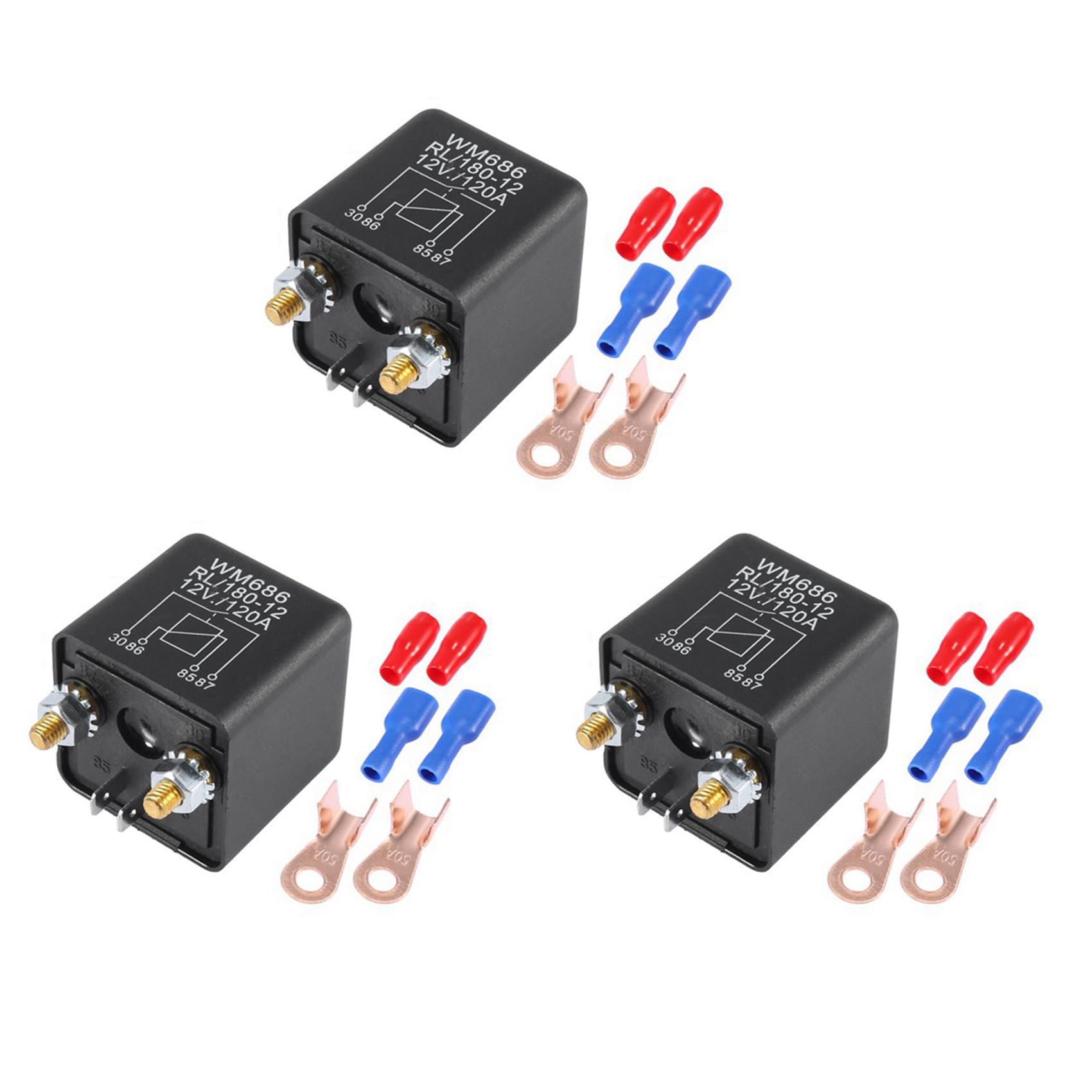 Lbvzxkad 3X WM686 DC Batterie Trennung Relais 12V / 120A Spitzen Lastung für PKW PKW mit Anschluss Klemme von Lbvzxkad