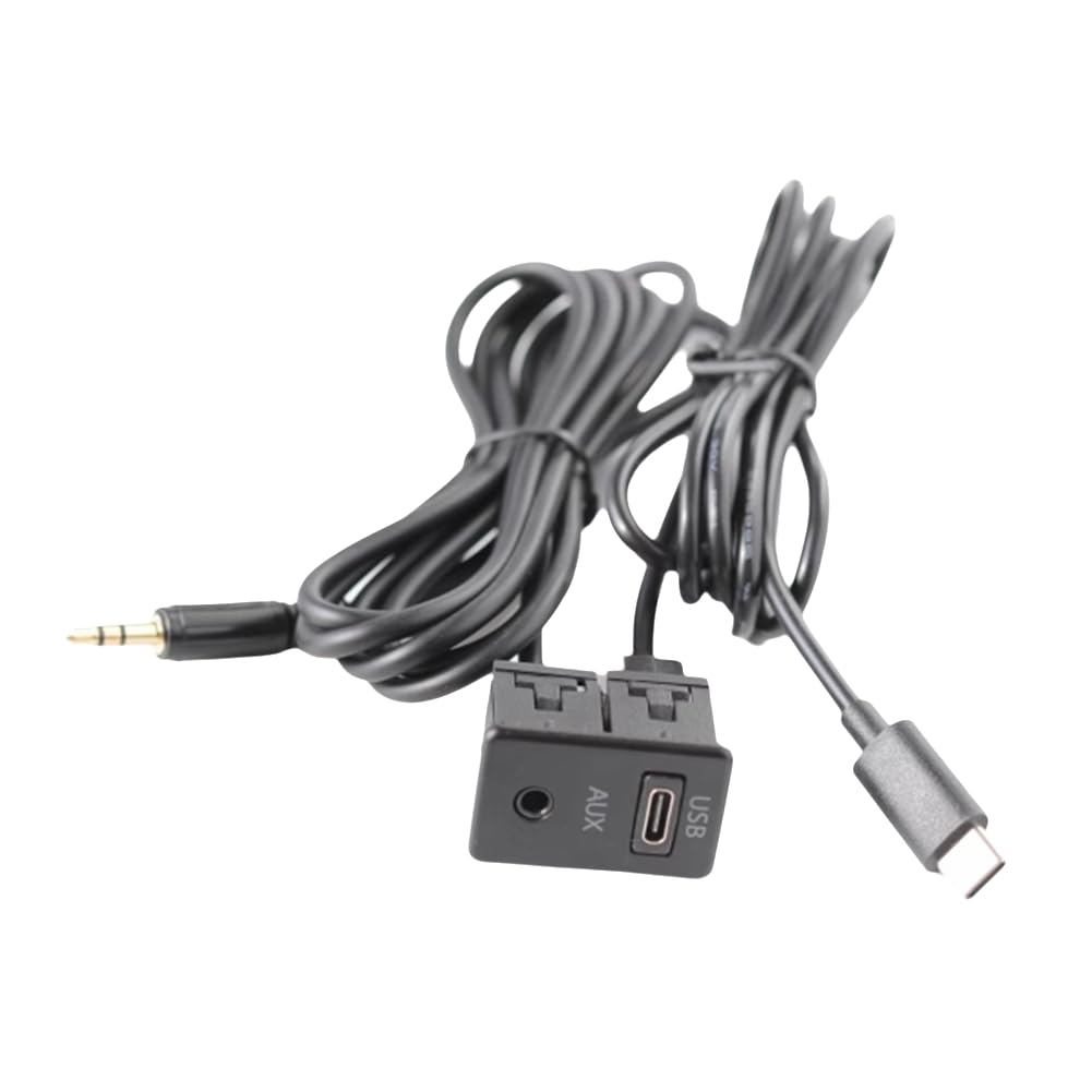 Lbvzxkad Auto Android-Navigationsgerät AUX-Panel Type-C+AUX-Eingang USB-C+AUX-Schnittstellen-Panel-Verlängerungskabel Adapter-Panel von Lbvzxkad