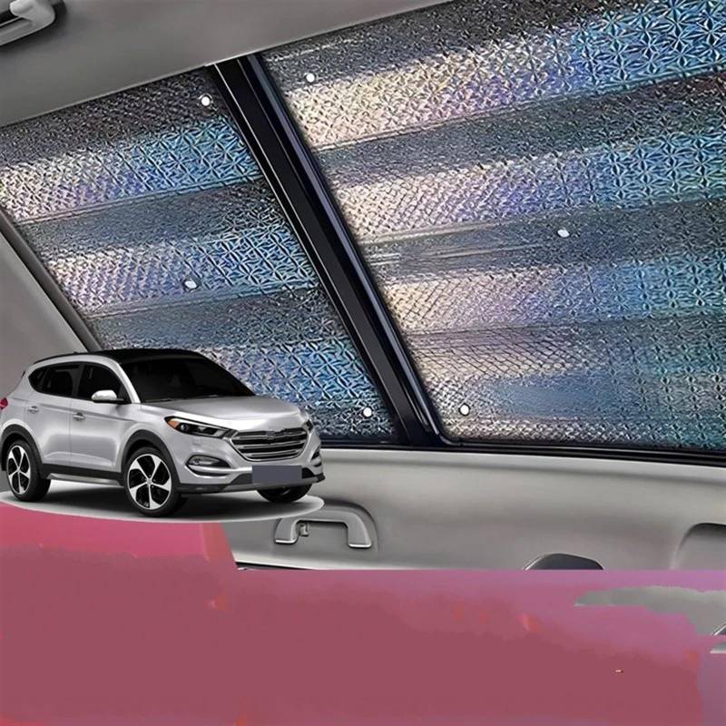 Auto-Sonnenschutz Für Hyundai Für Tucson Für TL 2016 2017 2018 2019 2020 2021 Auto Panorama Dach Hitzeschild Fenster Sonnenschirm Anti-UV Schiebedach Sonnenschirm Autofenster-Sonnenschutz von Lciqtsec