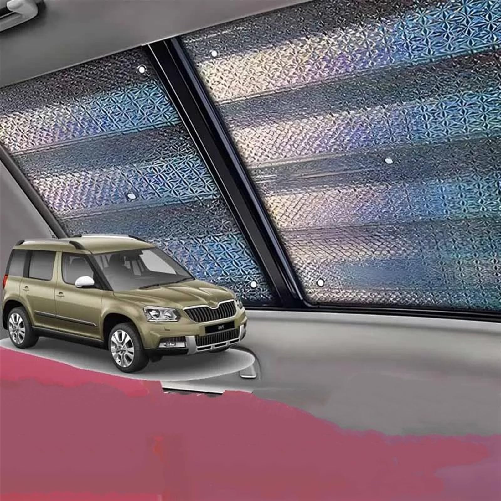 Auto-Sonnenschutz Für Skoda Für Yeti 5L 2009 2010 2011 2012 2013 2014 2015 2016 2017 Panorama Dach Hitzeschild Fenster Sonnenschirm Anti-UV Schiebedach Sonnenschirm Autofenster-Sonnenschutz von Lciqtsec