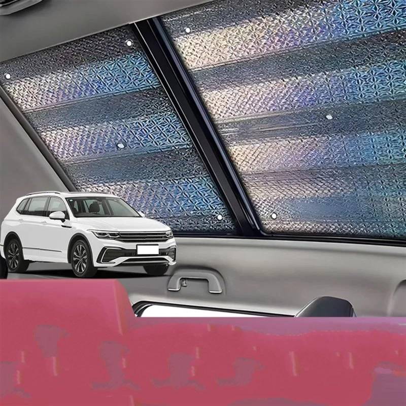 Auto-Sonnenschutz Für VW Für Tiguan L 2017 2018 2019 2020 2021 2022 2023 Auto Panorama Dach Hitzeschild Fenster Sonnenschirm Anti-Uv Schiebedach Sonnenschirm Autofenster-Sonnenschutz von Lciqtsec