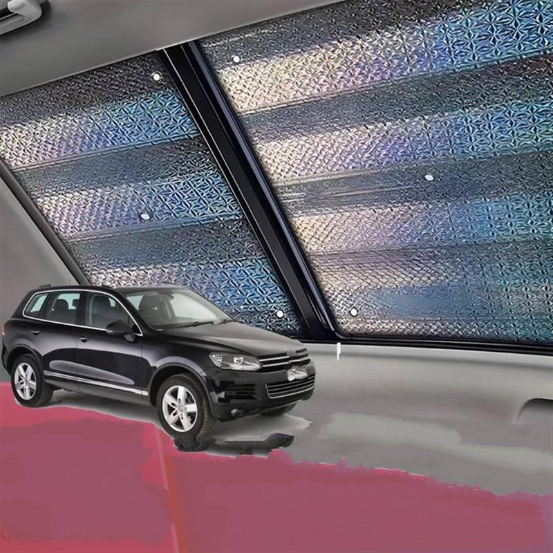 Auto-Sonnenschutz Für VW Für Touareg 2010 2011 2012 2013 2014 2015 2016 2017 2018 Auto Panorama 2X Hitzeschild Fenster Sonnenschirm Anti-UV Schiebedach Sonnenschirm Autofenster-Sonnenschutz von Lciqtsec