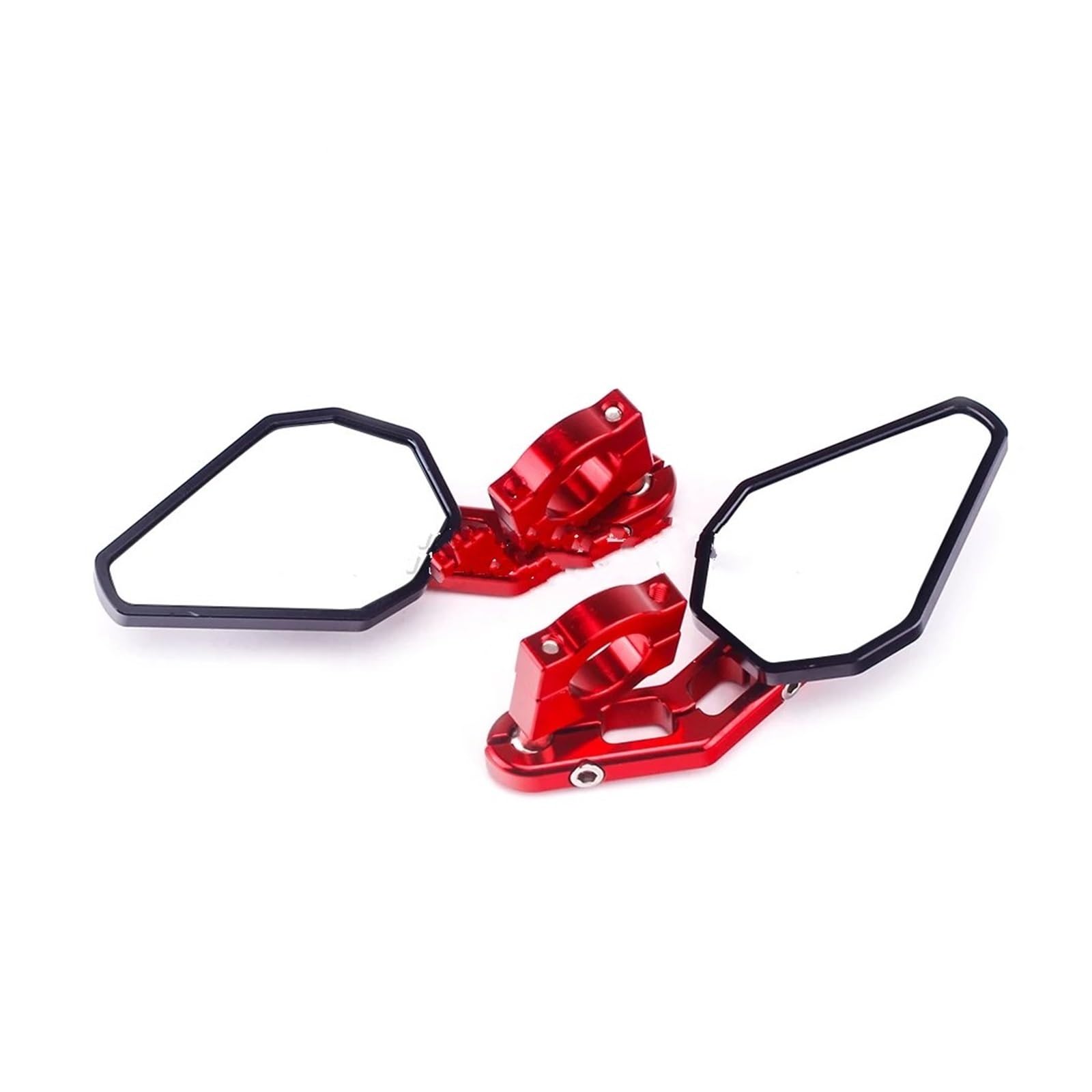 Lenkerspiegel Motorrad Universal 7/8 "8MM 10MM Lenkerendenspiegel Seitenspiegel CNC Aluminium Motorrad Rot Kleine Verstellbare Rückspiegel Motorrad Seitenspiegel(Rot) von Lciqtsec