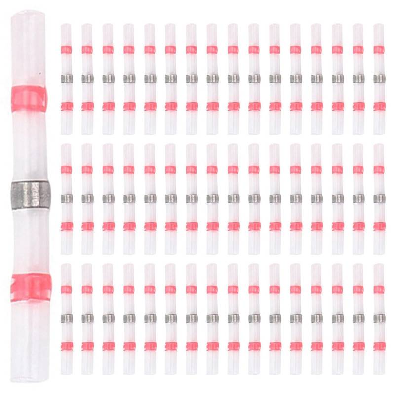 Lckiioy 300 Stücke Solder Seal Wire Connectors, SchrumpfstoßVerbinder Wasserdicht Isolierte Elektrische StoßKlemmen für Automotive Marine, 22-18 Awg, Rot von Lckiioy