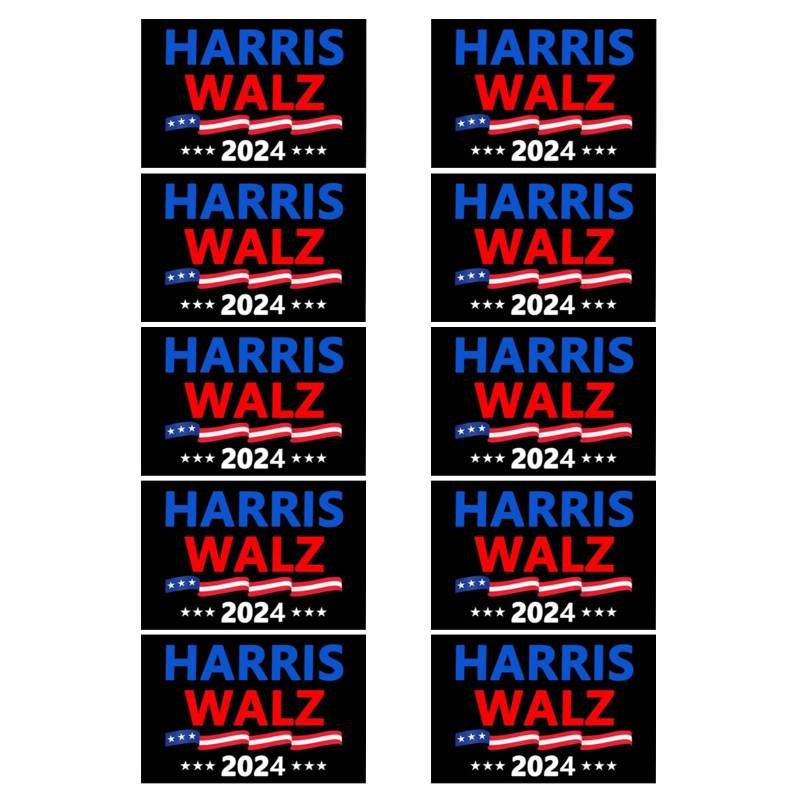 Ldabrye 10er Pack Harris Walz 2024 Autoaufkleber Autoaufkleber Harris Tim Walz Waltz for President Aufkleber von Ldabrye