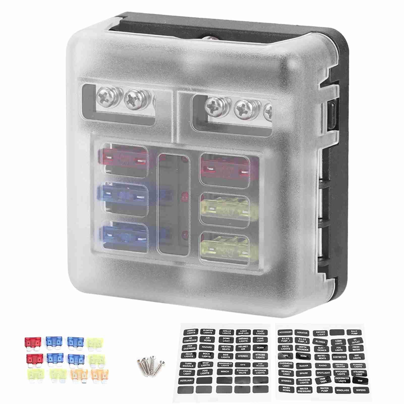 6-Wege Blatthalter Box 12V-36V mit LED-Anzeige Universal Car Accessoire von Ldafava