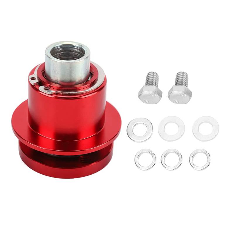 Aluminium-Schnellspanner-360°-Lenkradnaben-Adapter-Set für und andere 3-Loch-Lenkräder OE: 310 101 (rot) (Rot) von Ldafava