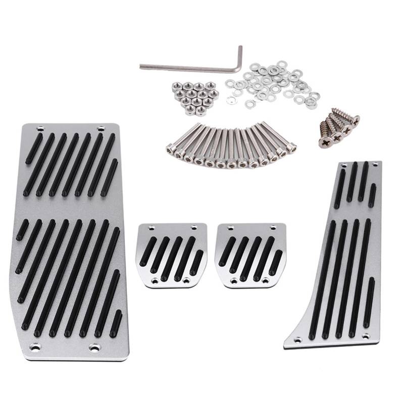 Ldafava 4-teiliges manuelles Fußpedal-Set für 1 3 5 7 X1 Serie E30 bis E92, Aluminium-Kupplungsbrems-Beschleunigerbeläge mit Anti-Rutsch-Design von Ldafava