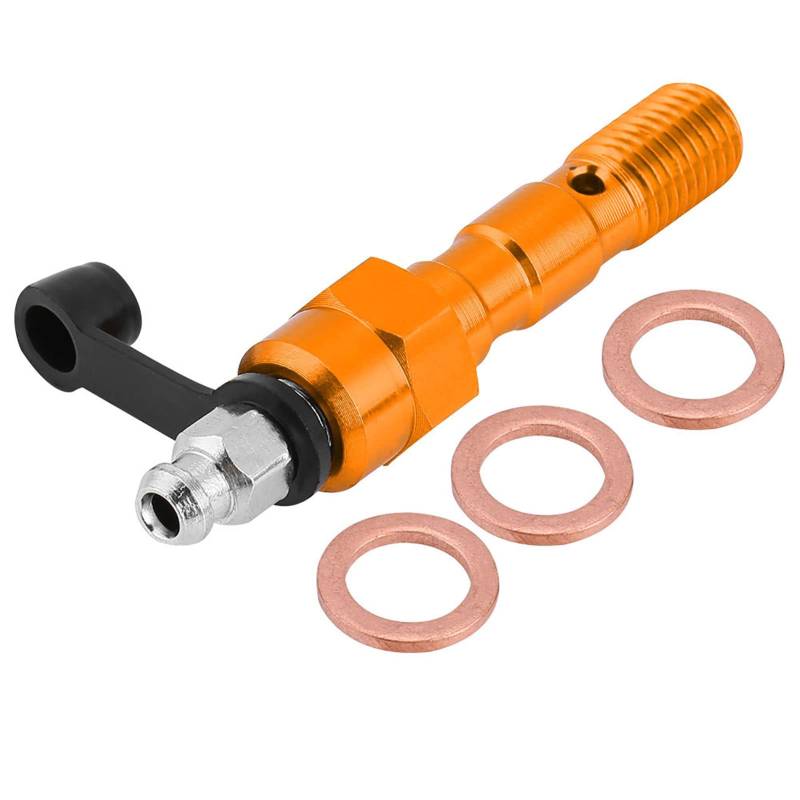 Ldafava Banjo Bolzen Motorrad M10 x 1,25 mm Bremszylinder Bremssattel Blutventil Nippel Waschmaschine Staub rot (Orange) von Ldafava