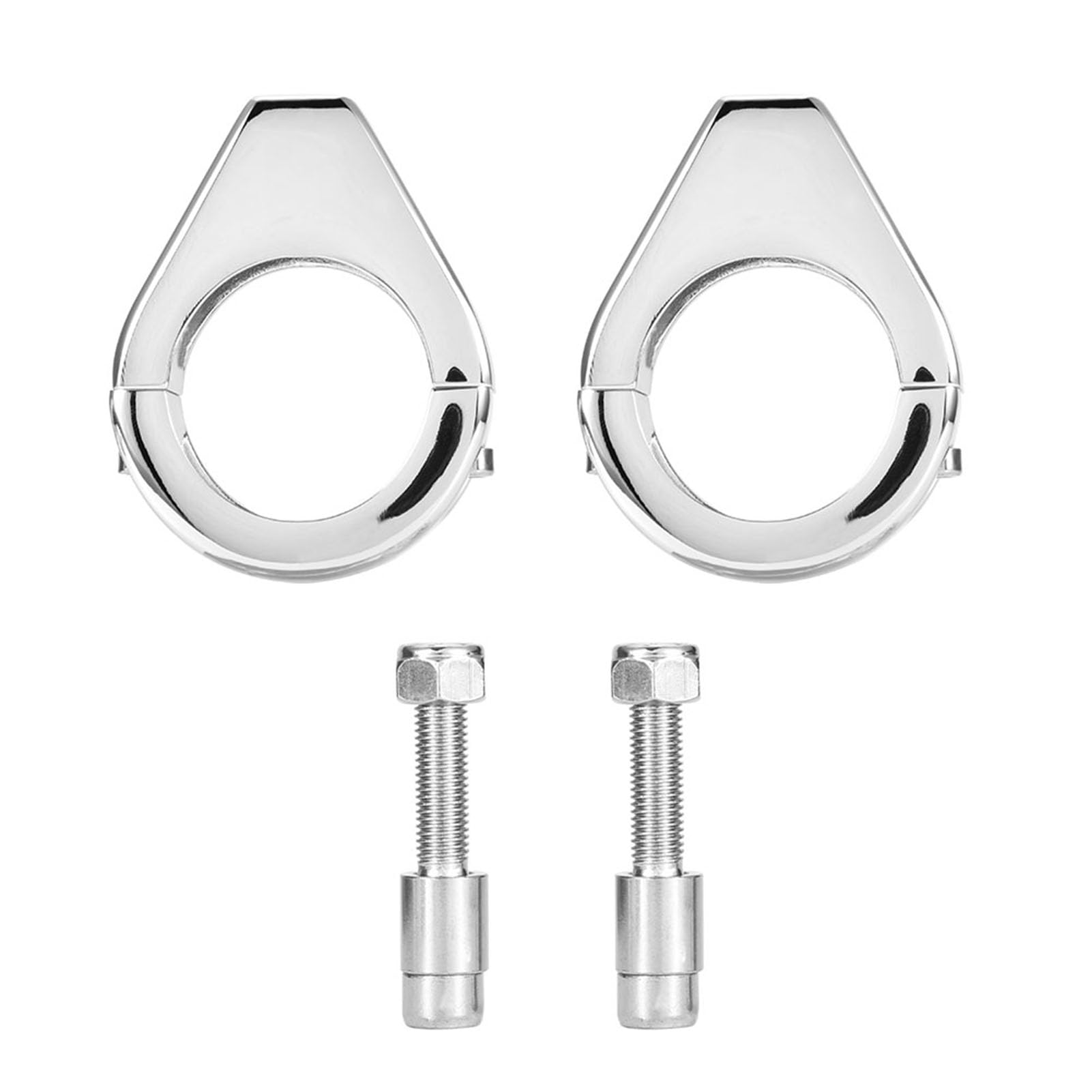 Ldafava Motorrad-Blinker-Umbau-Gabelklemmen-Set, 41-mm-Aluminiumlegierungs-Halterung für Frontlicht-Umbau (Silberplattiert) von Ldafava