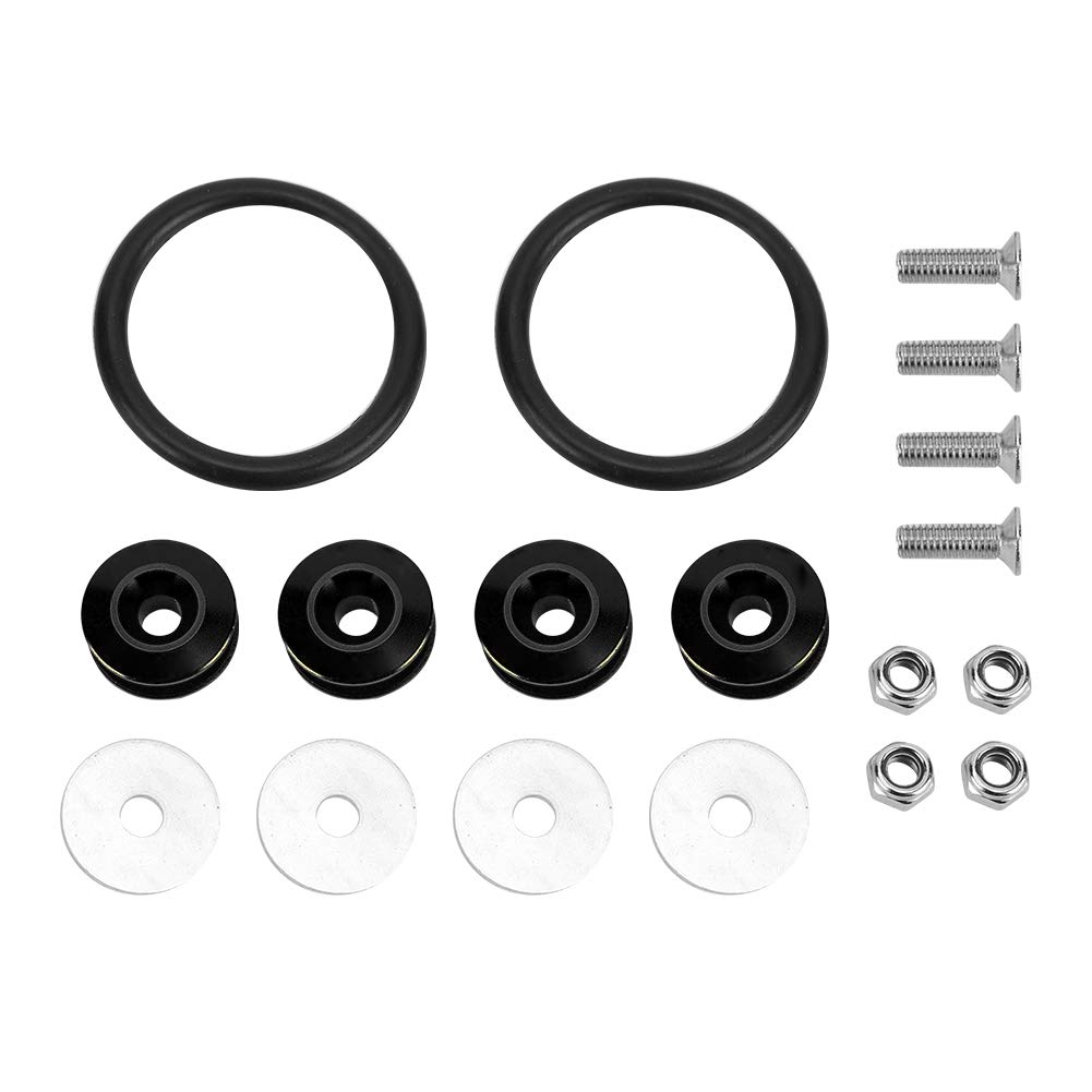 Ldafava Schnellfreisetzungsverschluss farbenfrohe Gummi -Ringe Kit Automotive Stoßstange Stamm Schlamm Guard Deckel Zubehör 16 PCs (Schwarz) von Ldafava