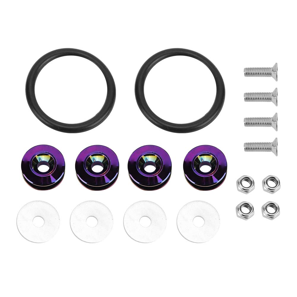 Ldafava Schnellfreisetzungsverschluss farbenfrohe Gummi -Ringe Kit Automotive Stoßstange Stamm Schlamm Guard Deckel Zubehör 16 PCs (Violett) von Ldafava