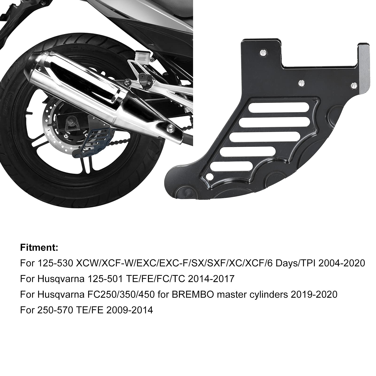 Motorrad -Heckbremsscheibenwächter Ersatz für 125 530 xcw xcf w exc f SX SXF XCF Schwarz (Schwarz) von Ldafava