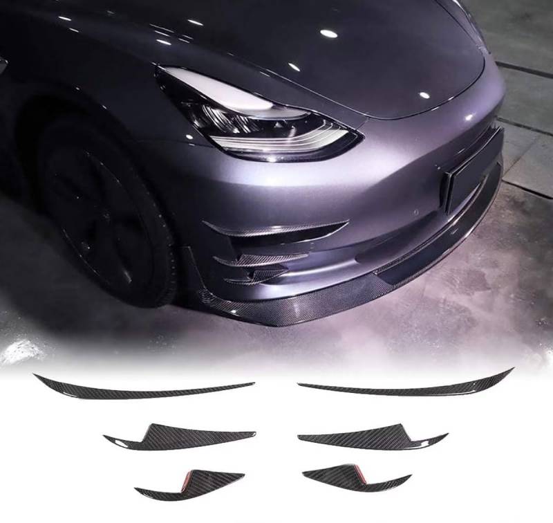 Frontlippe Spoiler Frontstoßstangen Lippenkörper Autoteile für Tesla Model 3 Sedan 2016-2021.Autoantikollisionsschutz von LeLEEEE