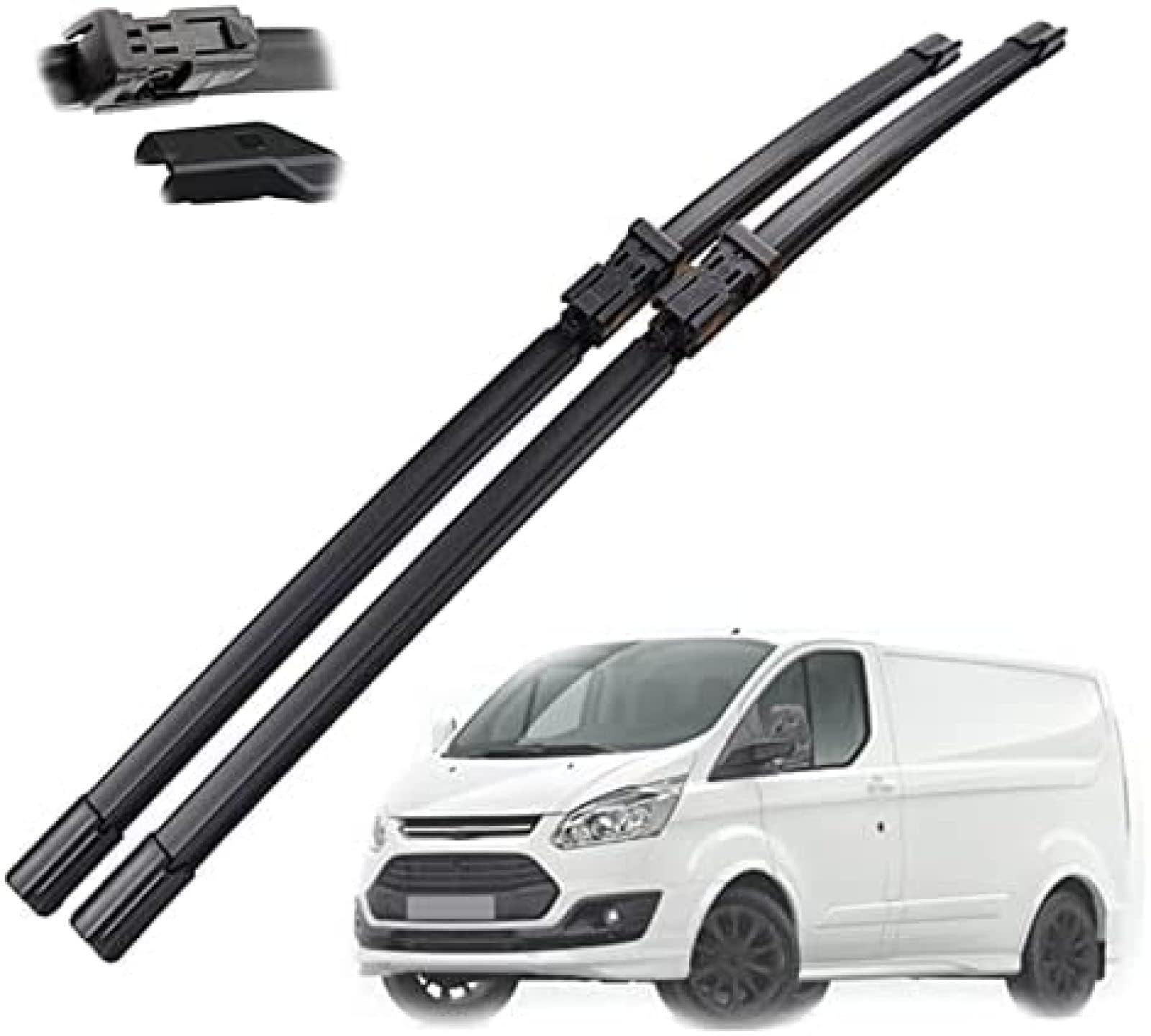 Wischerblatt Flachbalkenwischer Satz Scheibenwischerblätter Auto Außen Ersatz Zubehör für Ford Tourneo Transit Custom 2012 2013 2014 2015 2016 2017 30”+28” von LeLEEEE