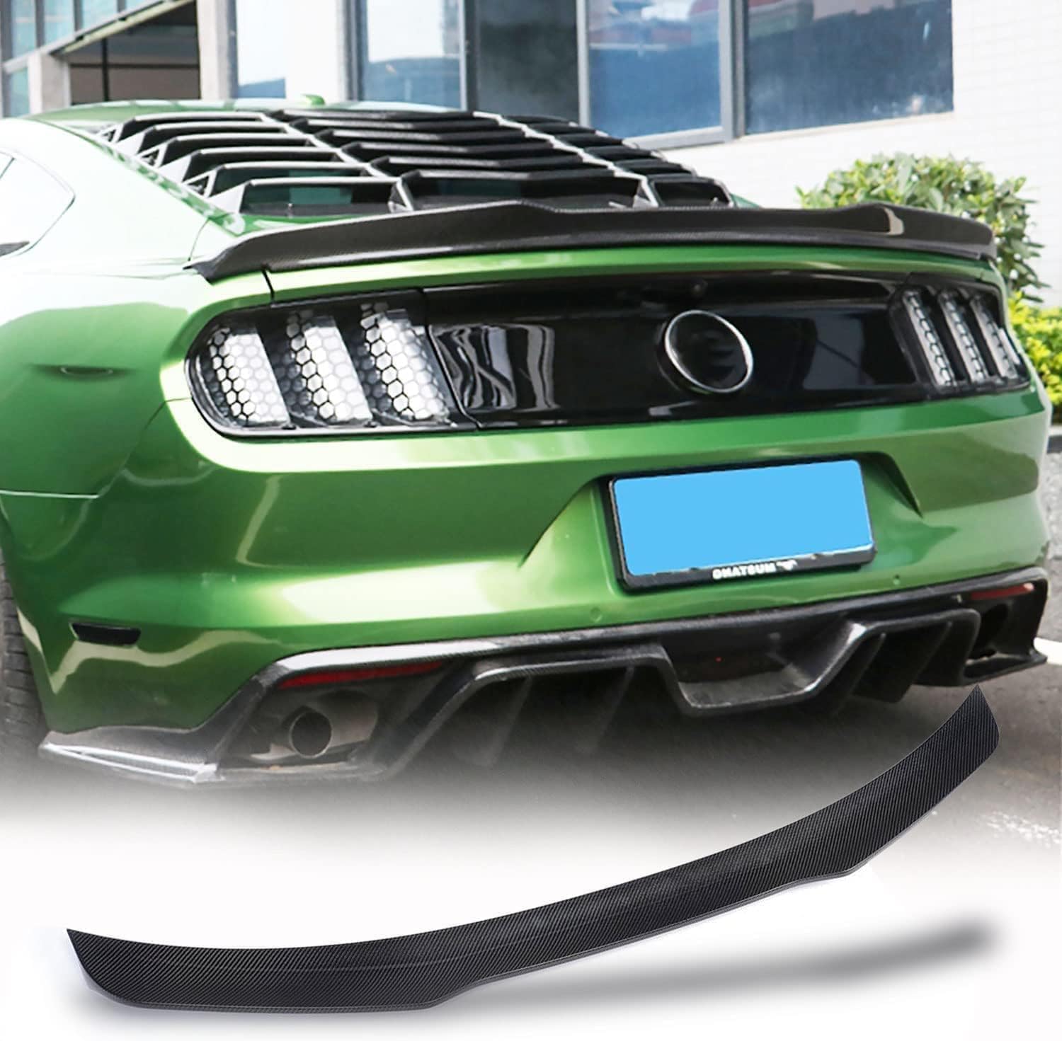 Heckflügel fester Winds poiler Heckflügel modifiziertes zubehör für Ford Mustang GT Coupe 2-Door 2015 2016 2017 2018 2019 2020 2021,hinten Kofferraum flügel von LeLeD