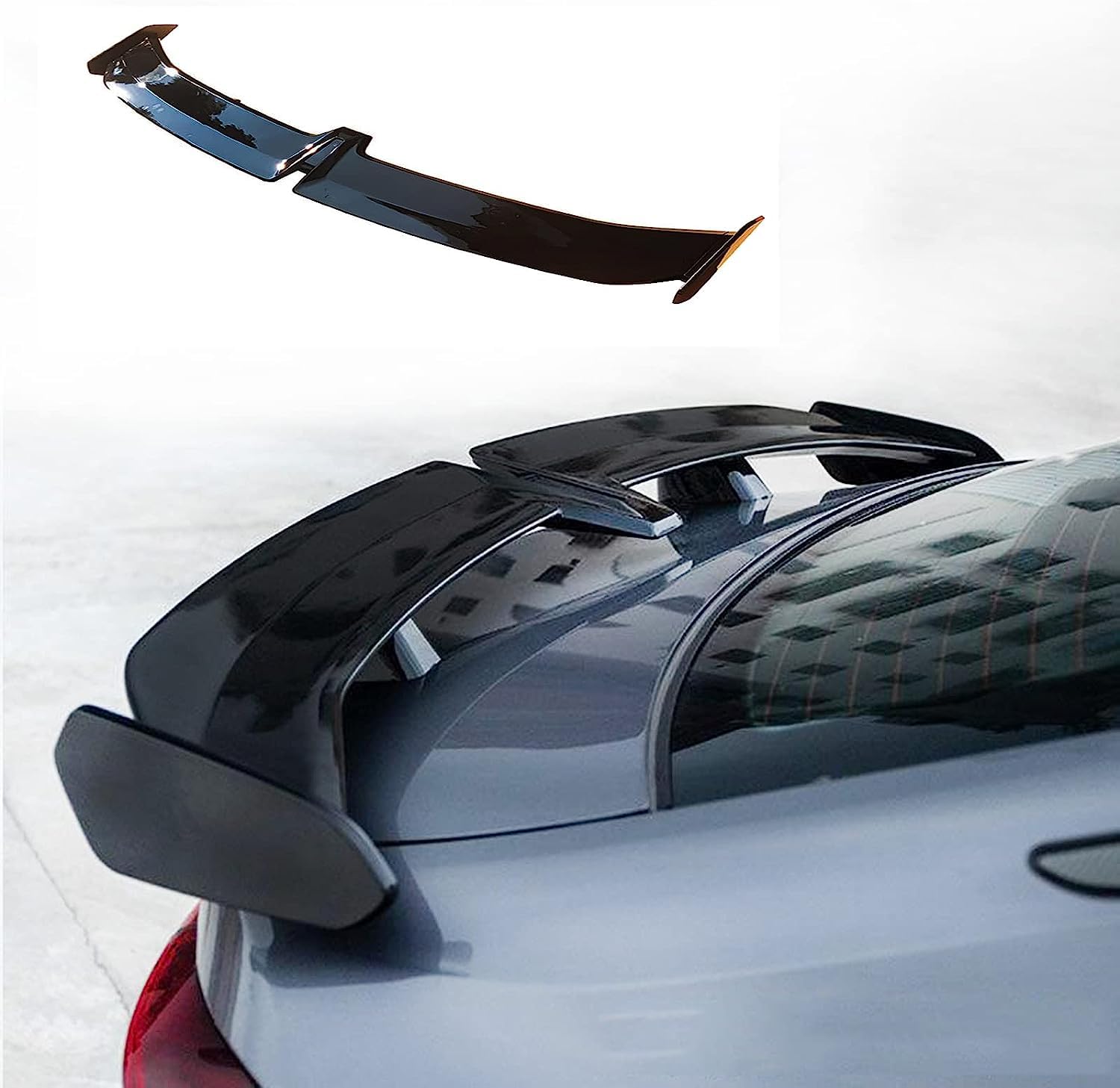 Heckflügel fester Winds poiler Heckflügel modifiziertes zubehör für Peugeot 207 CC (WD) Coupé Cabrio 2007 2008 2009 2010 2011-2015,hinten Kofferraum flügel,A-Gloss Black von LeLeD
