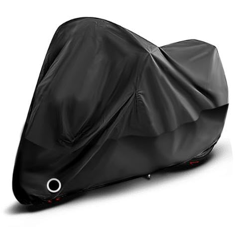 LeaHY Motorrad Abdeckungen für Ducati Hyperstrada 821 2013 2014 2015, 190T Motorrad Schutzhülle Abdeckplane Wasserdicht Atmungsaktives Staubdicht Dekorations Zubehör,B Without-Black von LeaHY