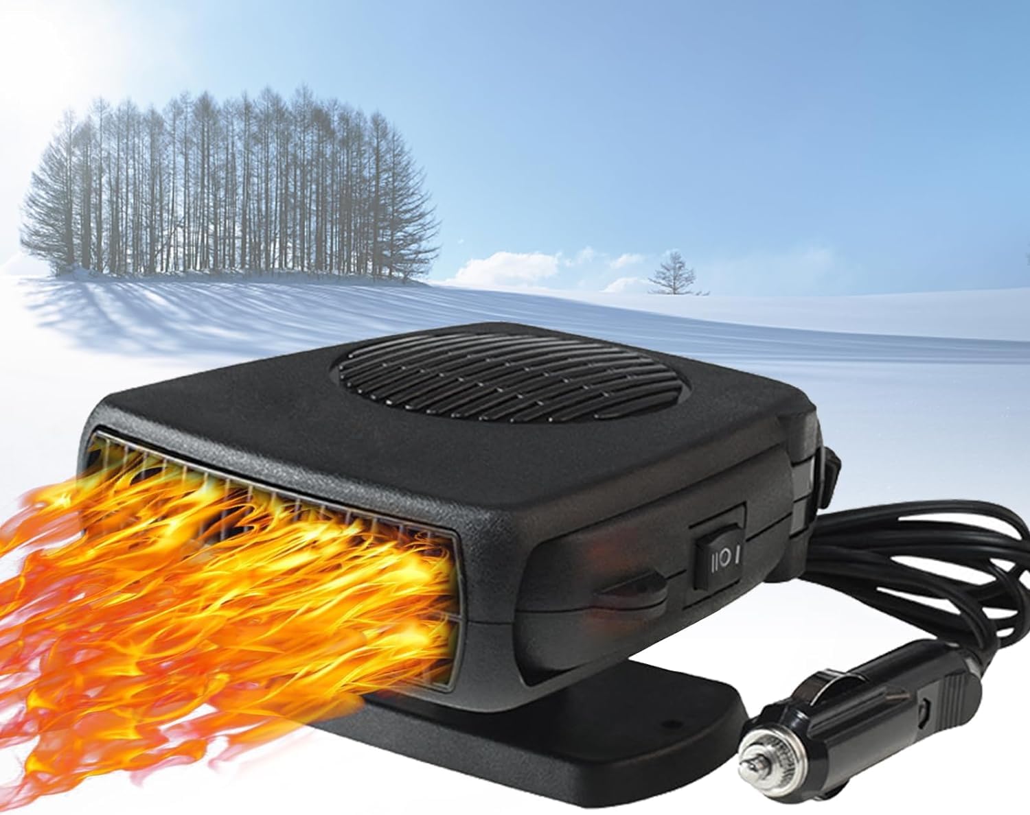 Leaflai 12V Auto Heizung Winter-Auto-Heizung-Kit, 150W Auto Defroster mit ergonomischem Griff Stecker in Zigarettenanzünder, 2 in 1 Heizung & Kühlung Mini Auto Heizung Defroster von Leaflai