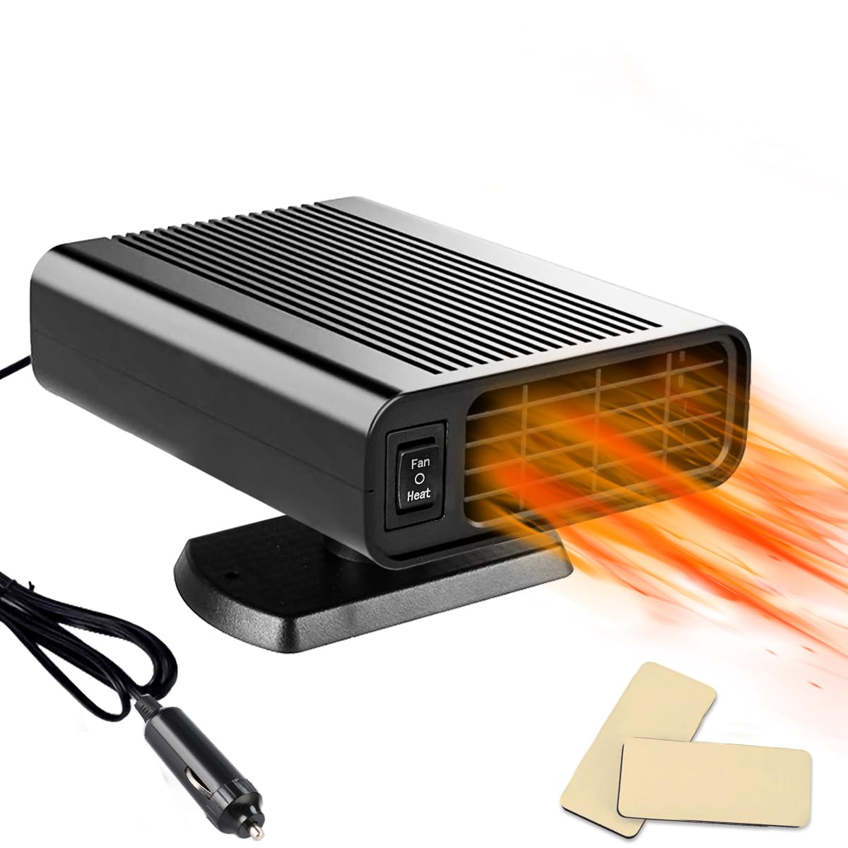 Leaflai Autoheizung 12V, Anti-Beschlag Auto Demister 150W Plug-in Zigarettenanzünder Heizung, 2-in-1 Heizung/Kühlung Windschutzscheibe Heizung Fan von Leaflai