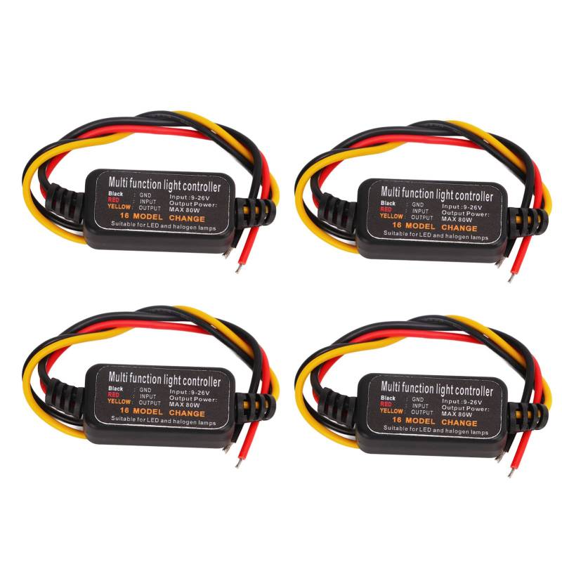 4PCS DC9 26V LED Bremslicht Blink Strobe Controller Rücklicht Blink Controller 16 Modi Einstellbar für Auto motorrad von Leapiture