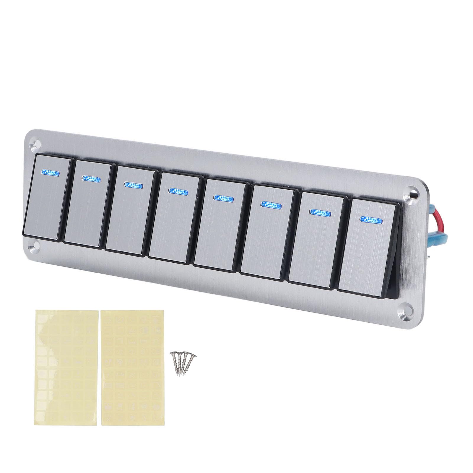 Leapiture 12–24 V Wippschalter-Panel, 8-Fach, 3-polig, LED, einzelnes blaues Licht, zeigt EIN-/Aus-Schalter-Panel für die Automobilindustrie an von Leapiture