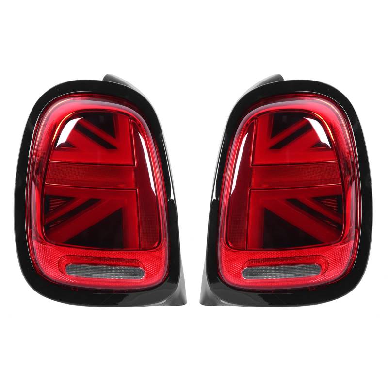 JCW Union Jack Voll-LED-Rücklichter, rotes Glas, Rücklicht, Auto-Rücklichtbaugruppe, Fahrzeugzubehör, passend für F55 F56 F57 2014–2020 von Leapiture