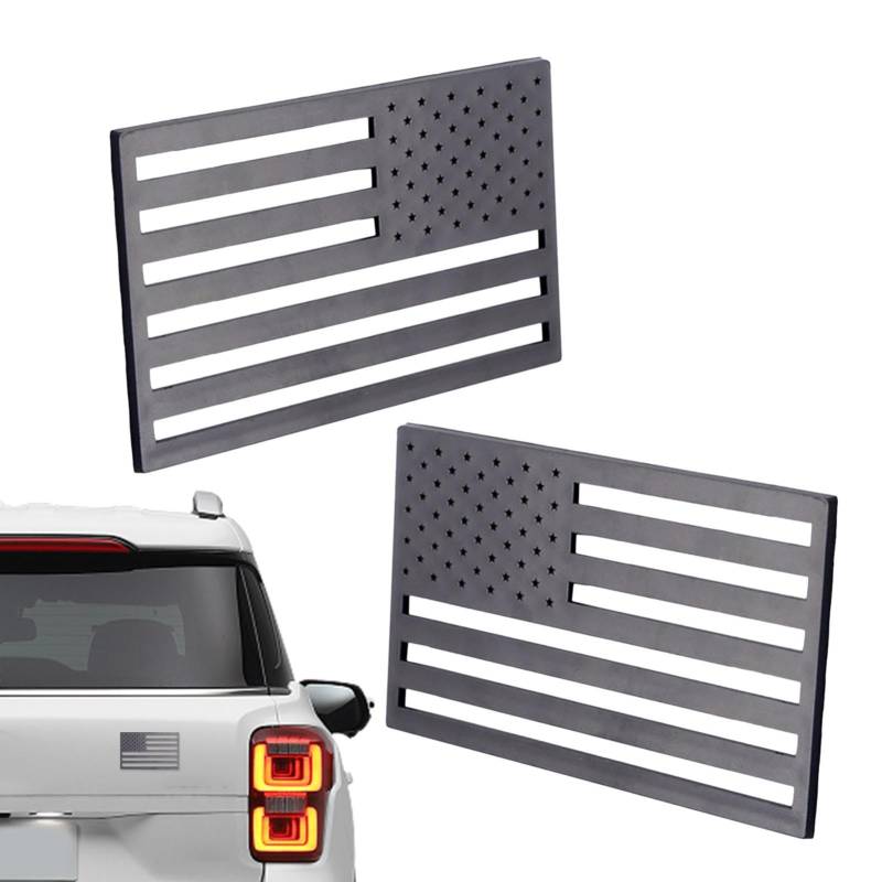 3D-Autoaufkleber mit amerikanischer Flagge aus Metall, Autoaufkleber mit US-Flagge,2 Stück amerikanische Flagge Emblem Aufkleber - Mattes Metall-Aluminium-Karosserie-Aufkleber-Dekor, 3D-ausgehöhlte Au von LearnLyrics