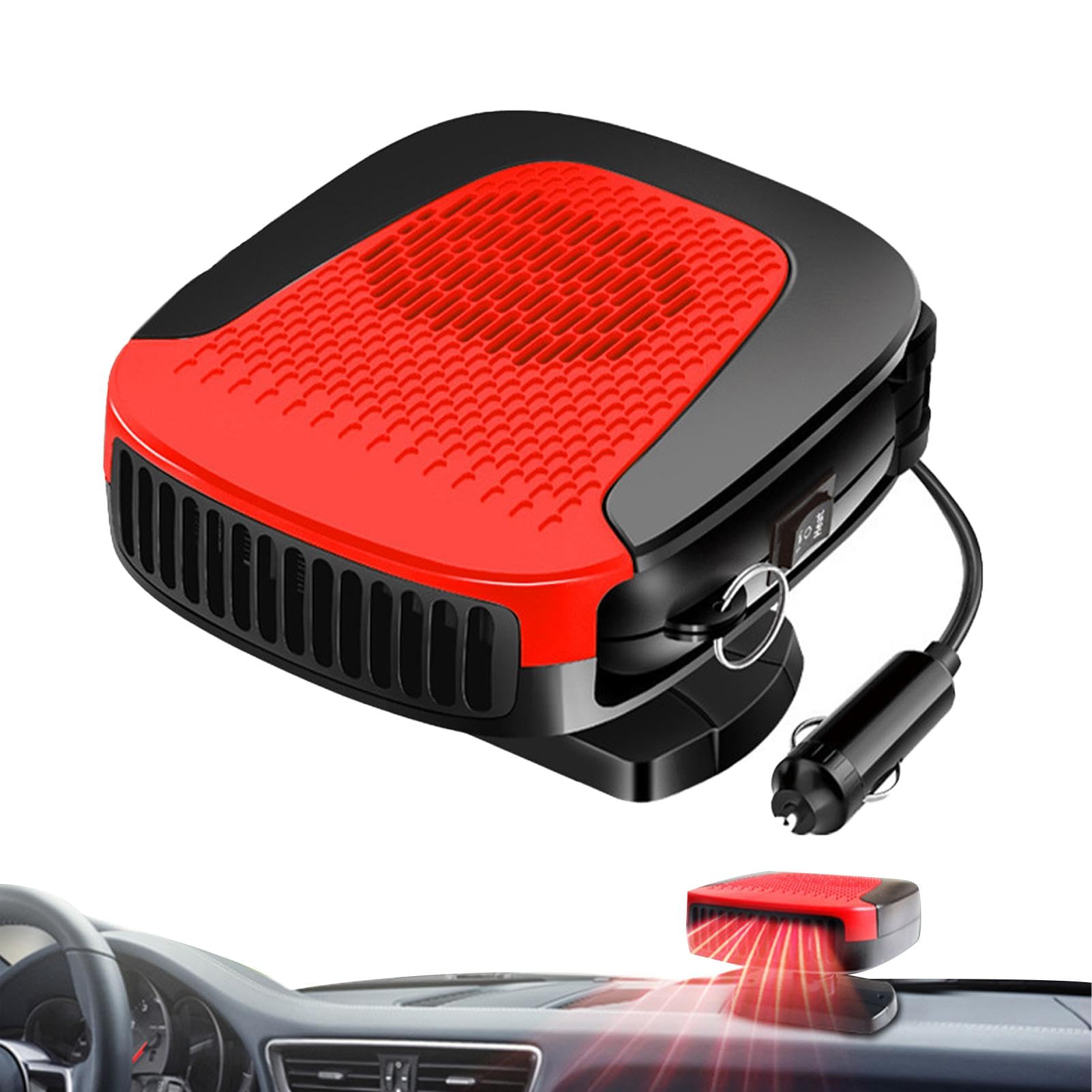 LearnLyrics Heizung 12 V für Auto, Autoheizung für Fahrzeuge, Enteiser mit schneller Heizung 12 V | tragbare Autoheizung zum Anschließen, Ventilator von LearnLyrics