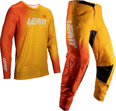 Leatt 3.5 Flame, Set Trikot/Textilhose - Orange/Gelb/Weiß - M von Leatt