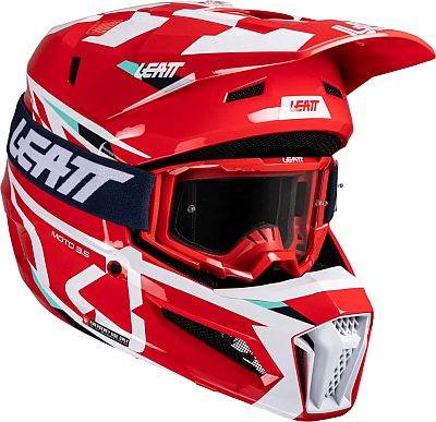 Leatt 3.5 Red, Motocrosshelm - Rot/Weiß/Türkis - XL von Leatt