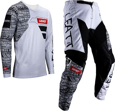 Leatt 3.5 White, Set Trikot/Textilhose - Weiß/Grau/Schwarz - M von Leatt