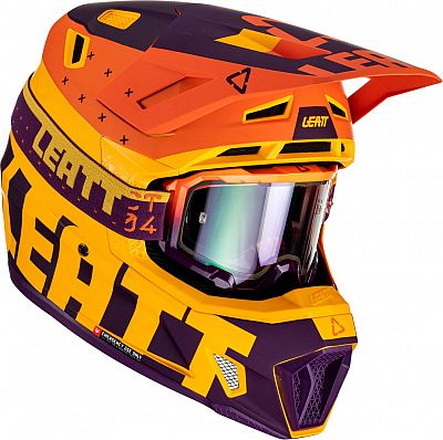 Leatt 7.5 Indigo S23, Motocrosshelm - Gelb/Orange/Violett - XL von Leatt