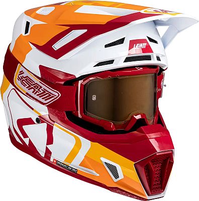 Leatt 7.5 Ruby, Motocrosshelm - Orange/Rot/Weiß - L von Leatt