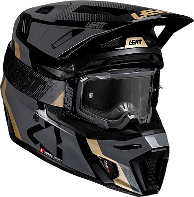 Leatt 8.5 Camo, Motocrosshelm - Schwarz/Grau/Gold - S von Leatt