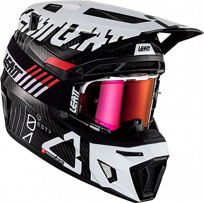 Leatt 9.5 Carbon S23, Motocrosshelm - Schwarz/Weiß - XXL von Leatt