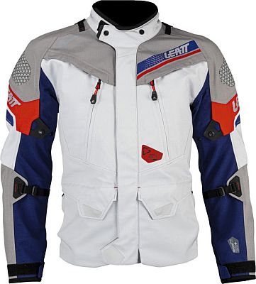 Leatt ADV DriTour 7.5, Textiljacke wasserdicht - Hellgrau//Blau/Rot - S von Leatt