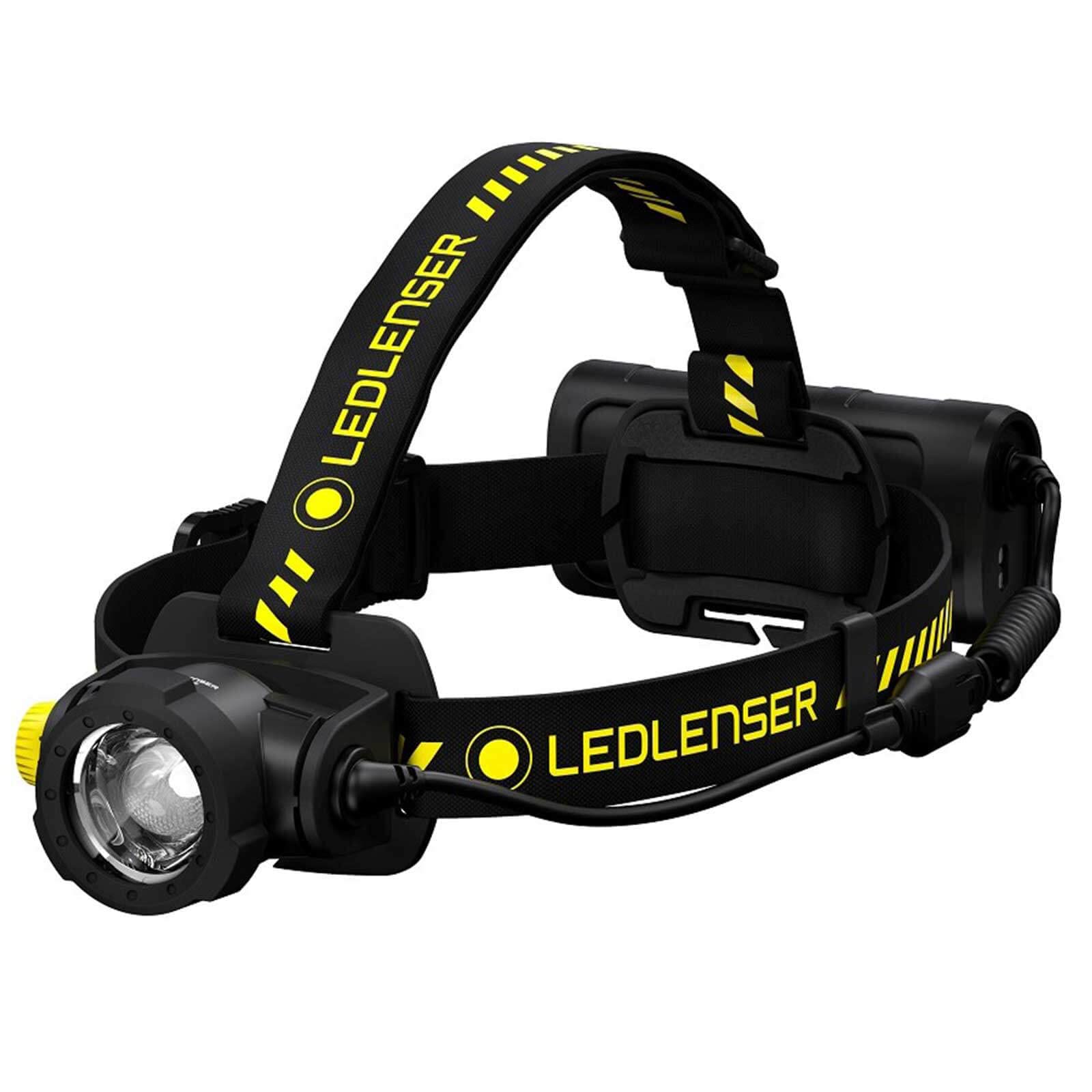 Ledlenser H15R Work Robust Stirnlampe LED, aufladbar mit Lithium Akku, wasserdicht IP67, 2500 Lumen, high CRI, fokussierbar, stufenlos dimmbar, Leuchtweite 250m, mit Helmclips, USB Magnetladekabel von Ledlenser