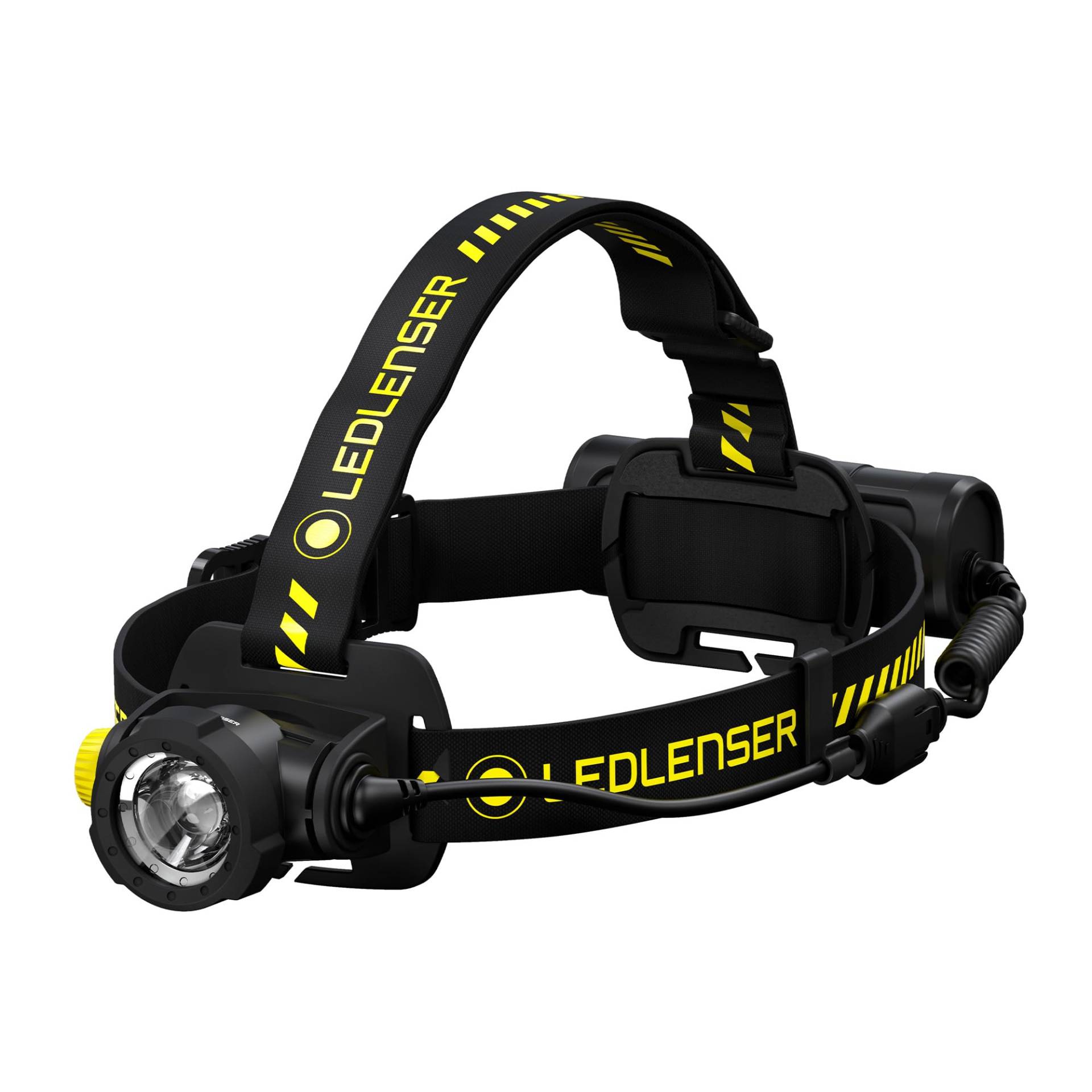 Ledlenser H7R Work Robust Stirnlampe LED, aufladbar mit Lithium Akku, wasserdicht IP67, 1000 Lumen, high CRI, fokussierbar, stufenlos dimmbar, Leuchtweite 250m, mit Helmclips, USB Magnetladekabel von Ledlenser